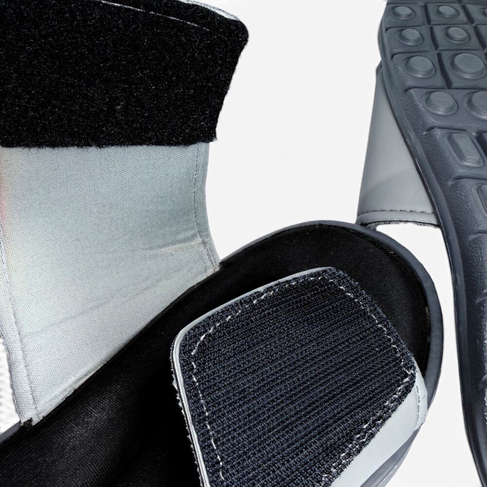 RBX Slide Sandals Gray Black Adjustable Hook & Loop Comfort Sz 9 Cushioned Foam - Picture 2 of 7